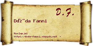 Dóda Fanni névjegykártya