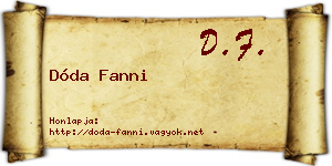 Dóda Fanni névjegykártya